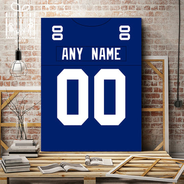 New York Jersey Custom Canvas Print Wall Art for Boy Girl Men Women Football Personalized Canvas Art